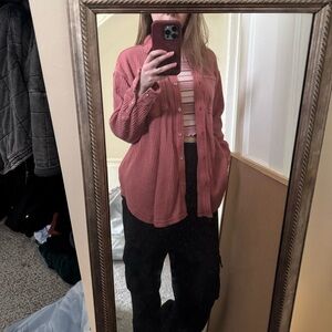 Bundle 3/$45 - Aerie LumberJane Waffle Button Down in Coral